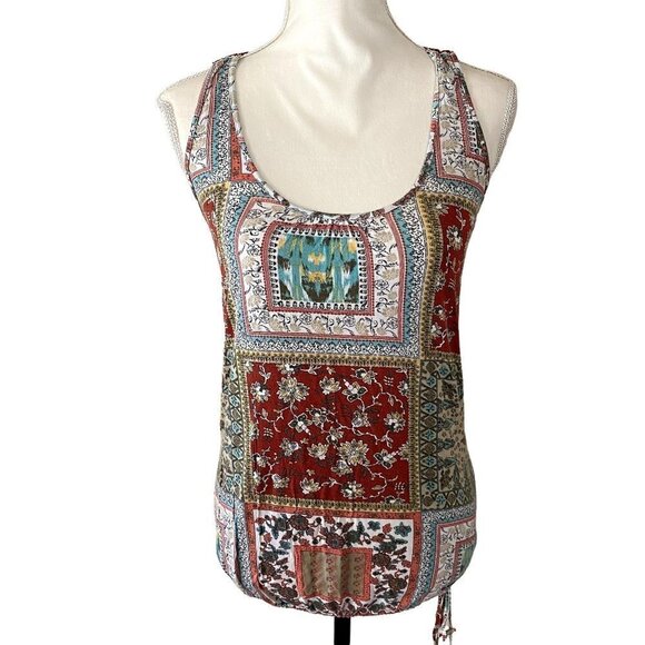 🍁 3/$25 🍁 American Rag | Boho T-Back Sleeveless Top | Red | Size: XS - Picture 2 of 7